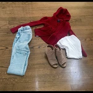 Gap girls red cardigan